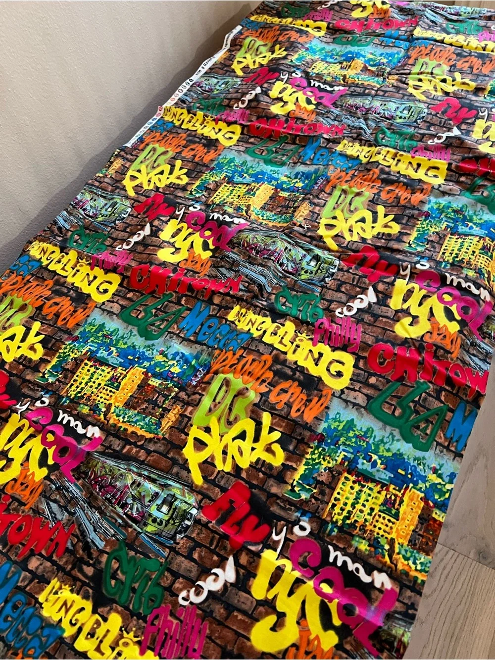 Fabric Graffitti Tag Art Words Subway Sewing 2 Yards